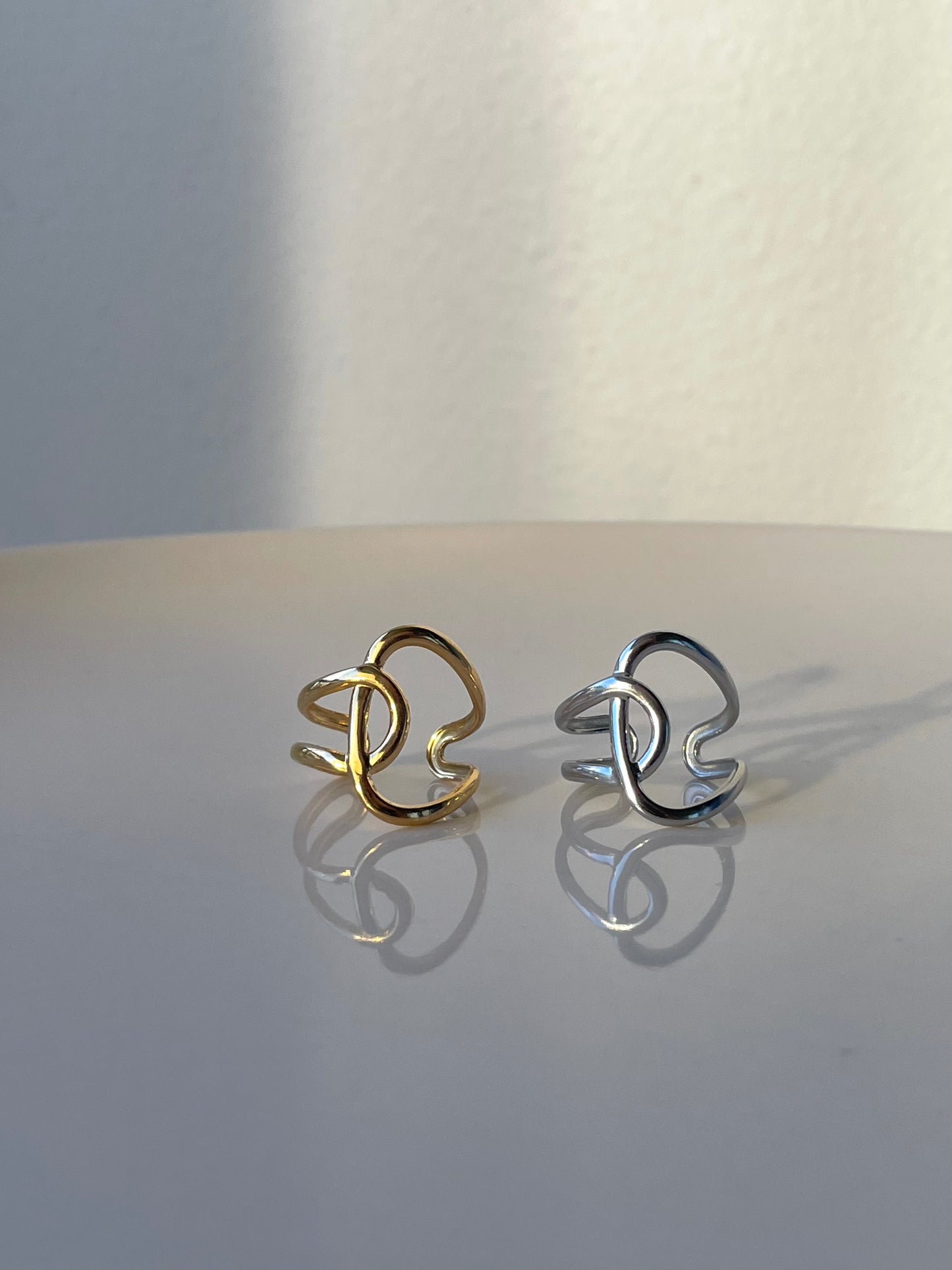 Adjustable Stainless Steel rings, gold silver, ring set