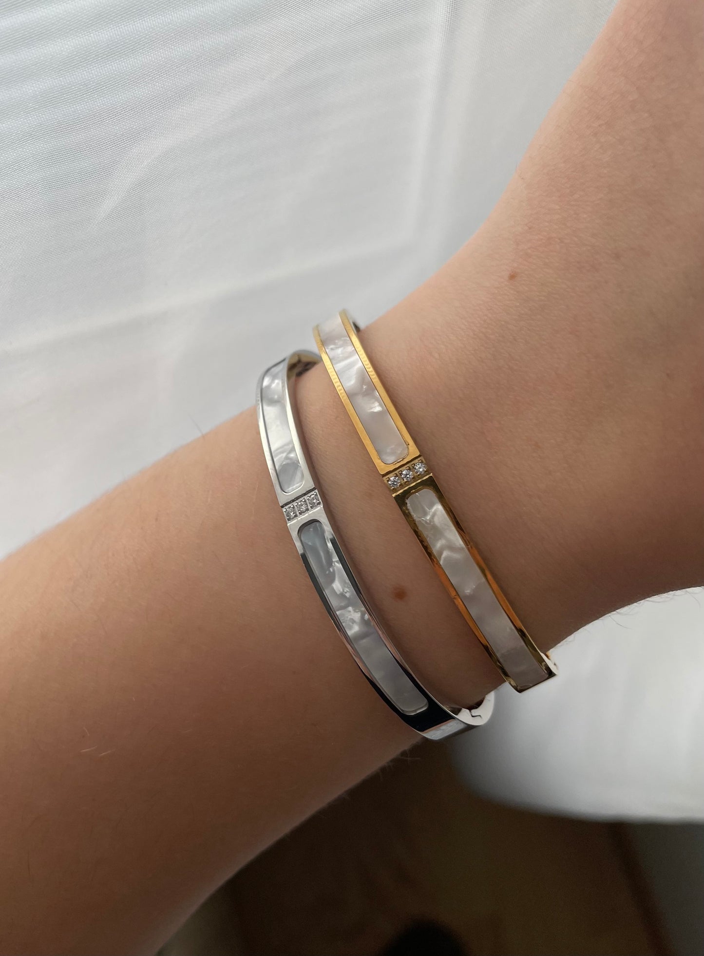 Golden Marble bangle, Stainless Steel, durable everyday jewelry