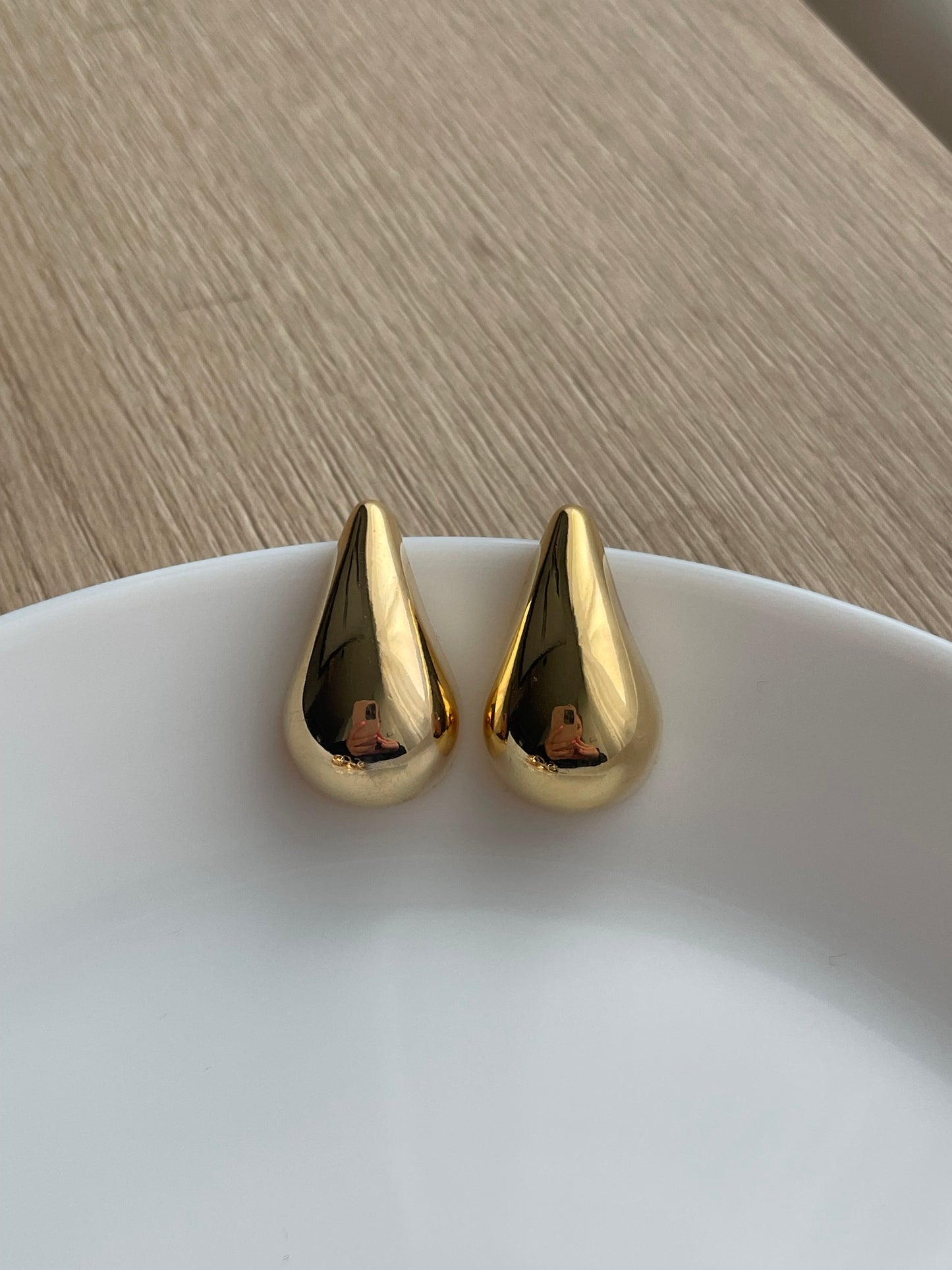 Chunky Gold Teardrop Earrings, Drop earrings, Gold Kylie earrings, Chunky Hoops