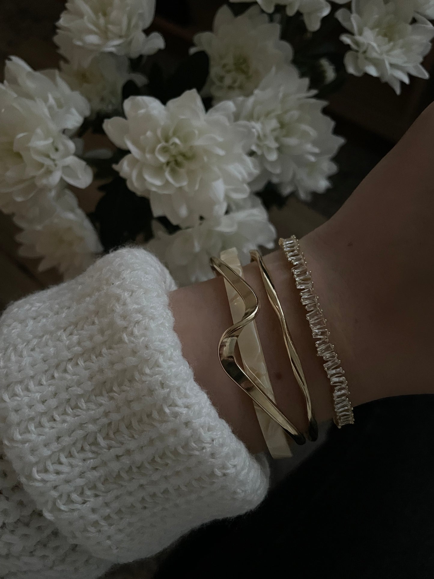 3x bangle stack, golden bracelet set