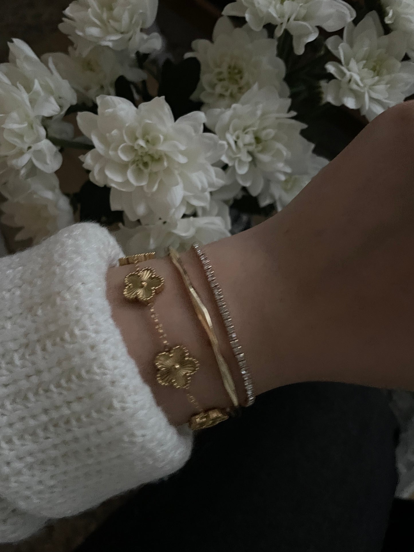 3x bracelet stack, golden bracelet set