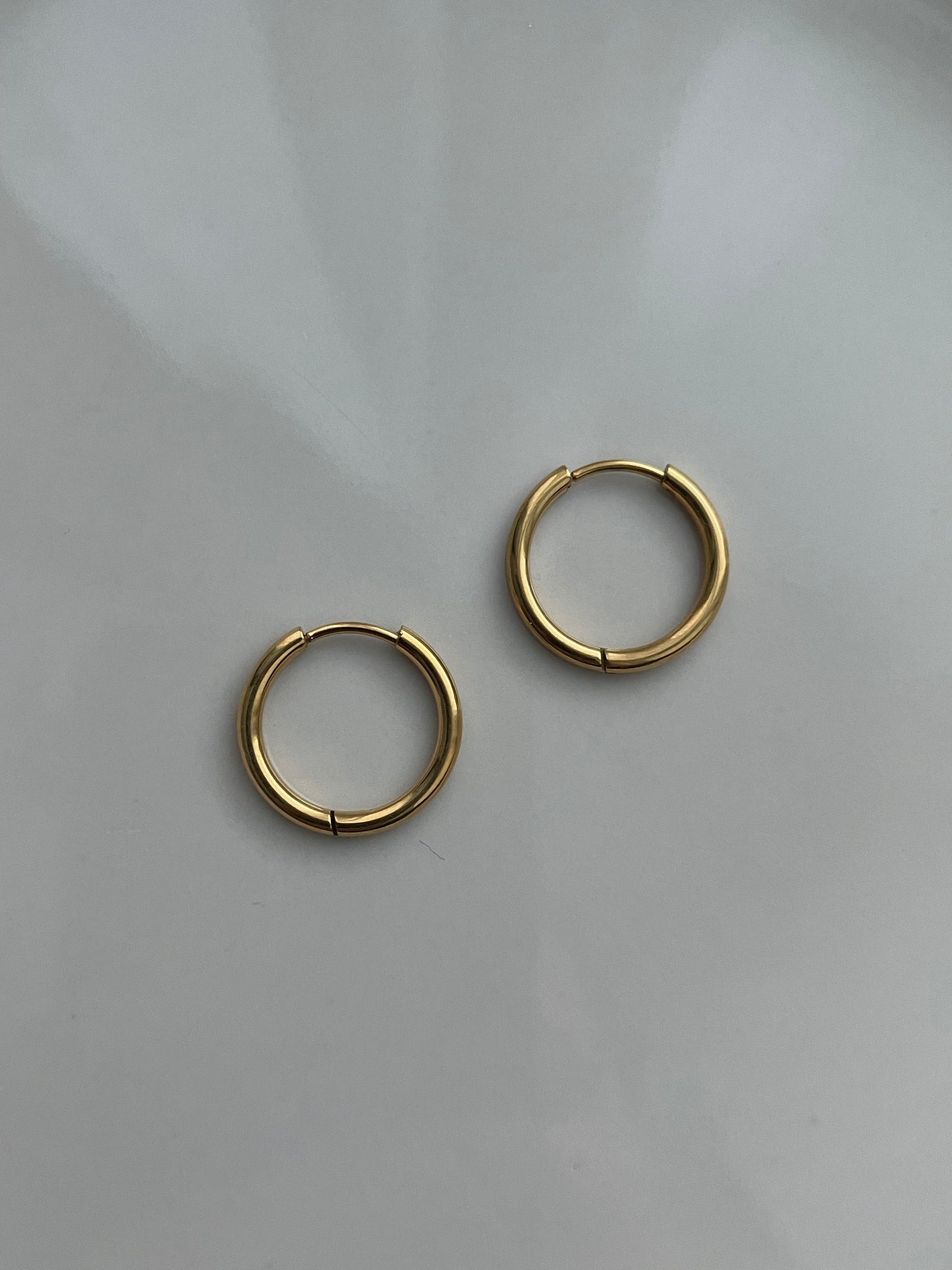 1,4 cm Stainless Steel Hoops Pair