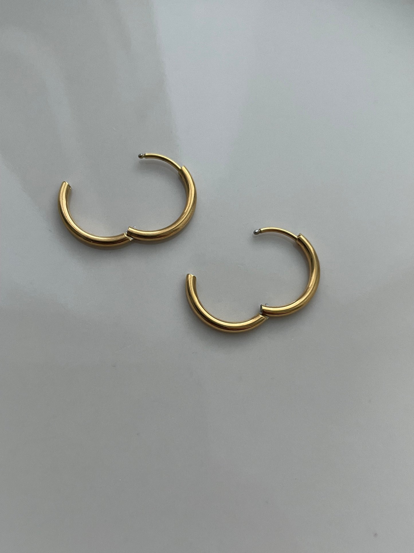 1,4 cm Stainless Steel Hoops Pair