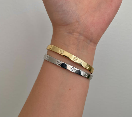 Stainless steel Cuff bracelet, Minimalist Bangle Bracelet, Stack bracelet, everyday jewelry, layering bracelets, silver and gold