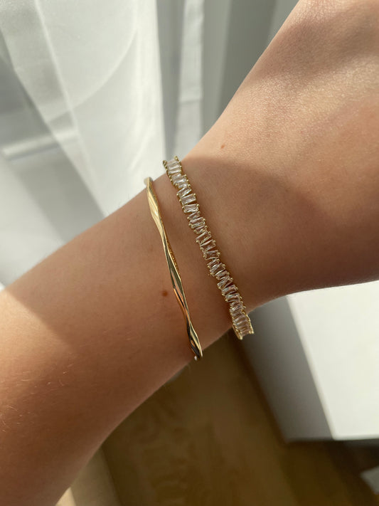 2x bangle stack, golden bracelet set