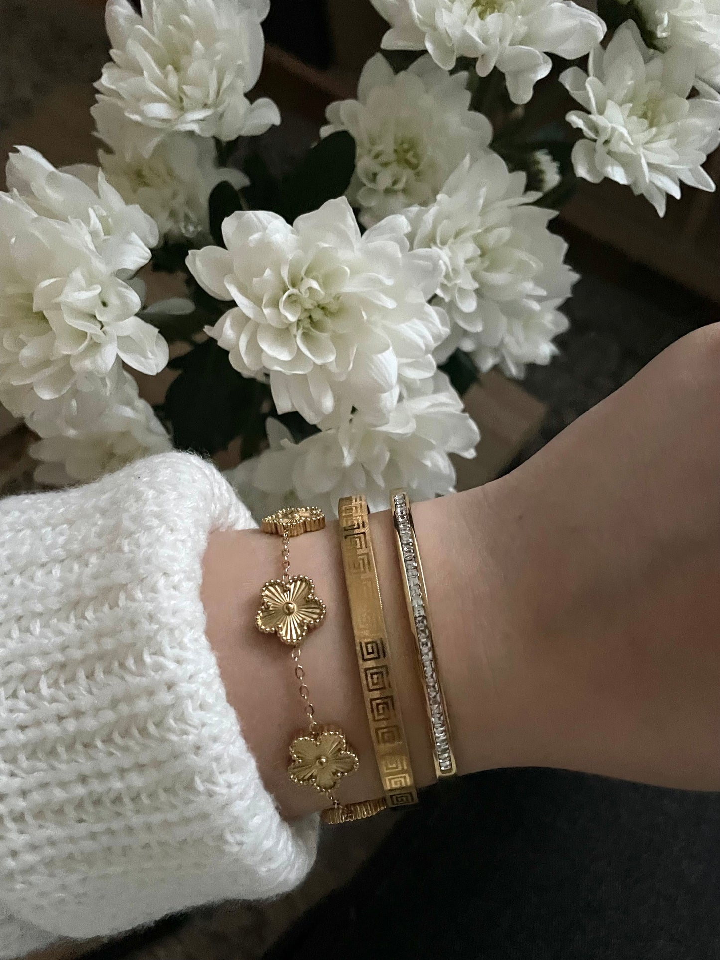 3x bracelet stack, golden bracelet set