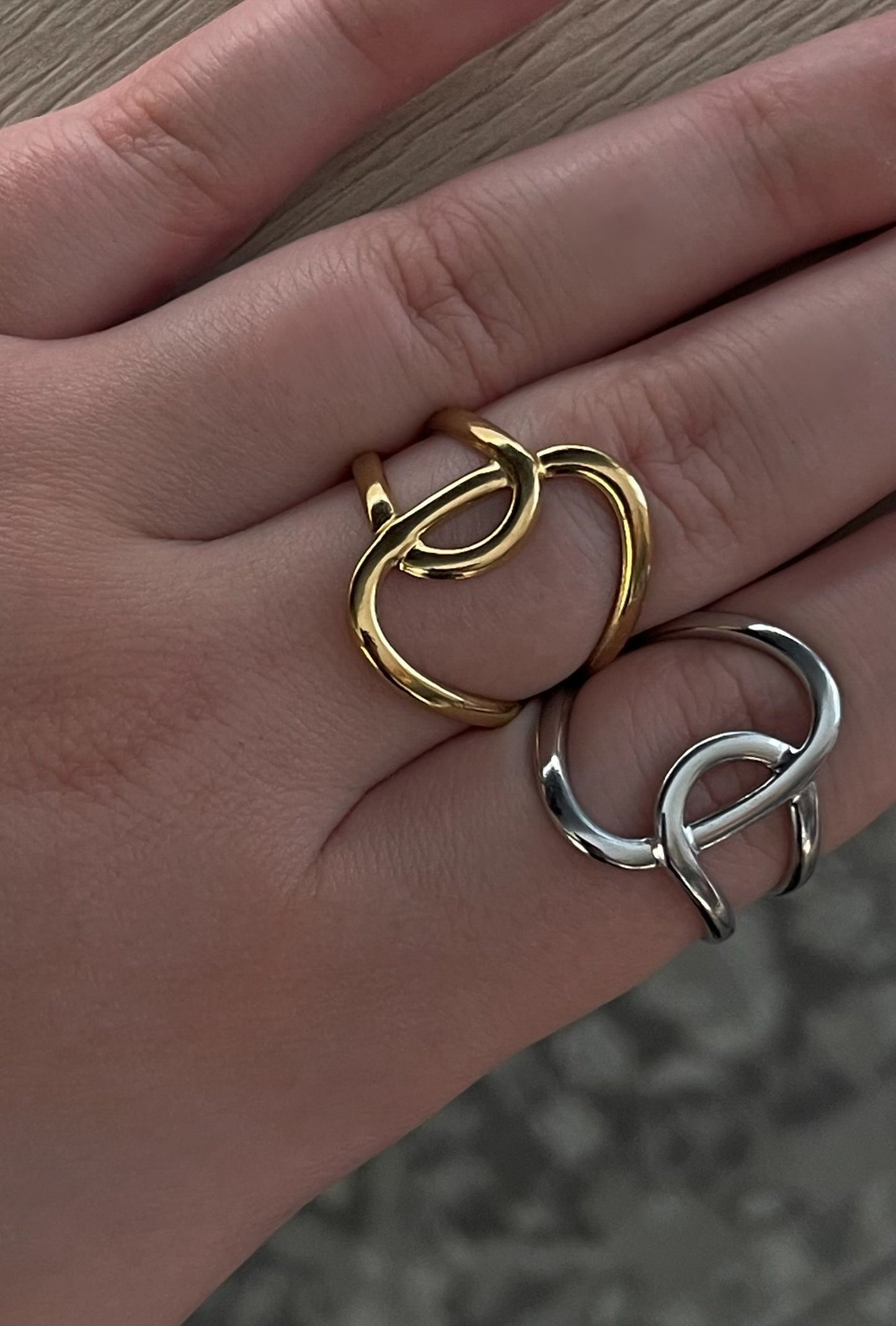 Adjustable Stainless Steel rings, gold silver, ring set