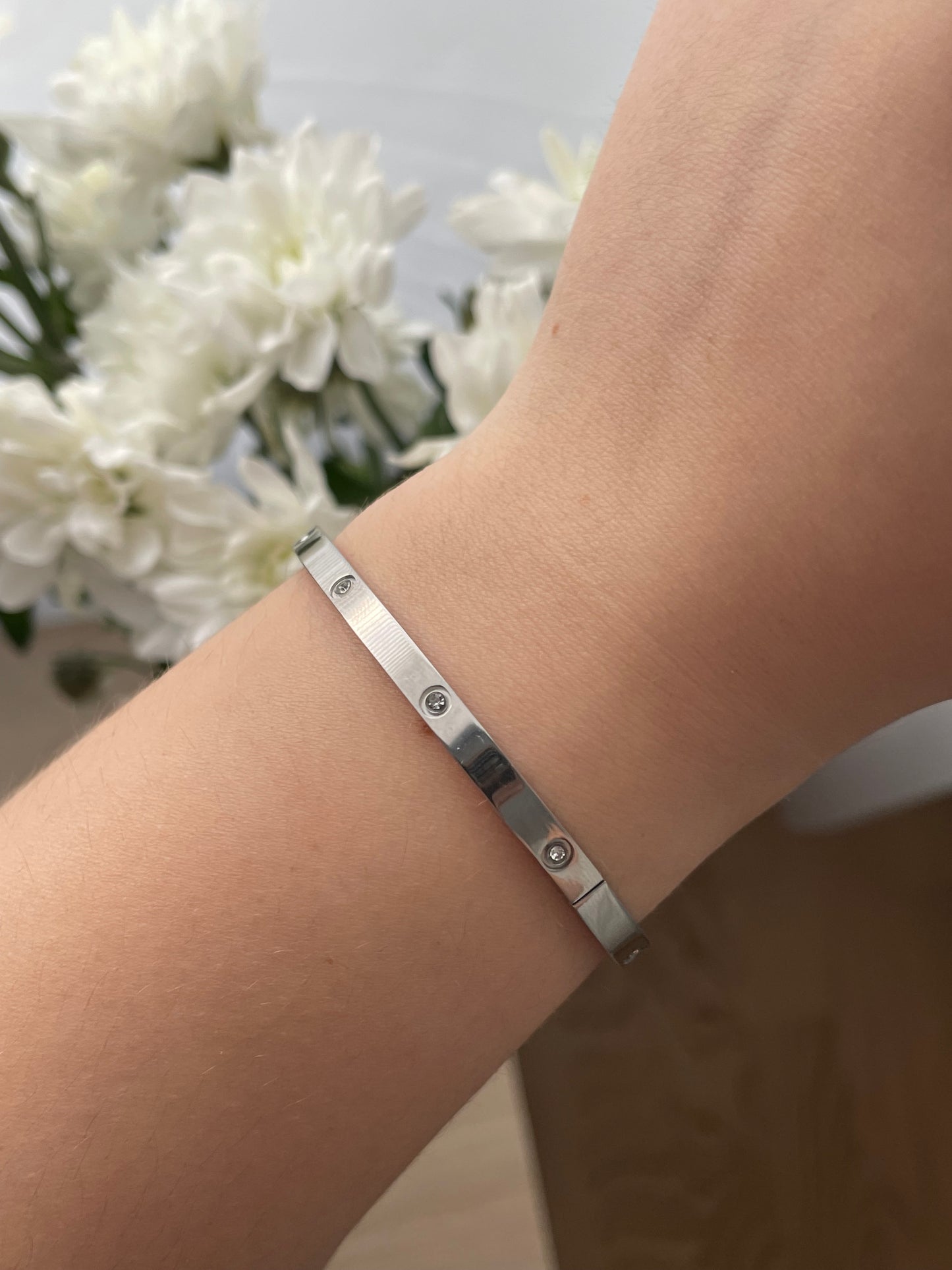 Classic Clip-On Bangle Bracelet, Stainless Steel, durable everyday jewelry